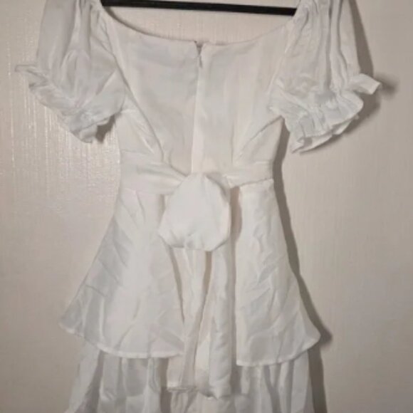 Francesca's Collections White Ruffled Off-the-Shoulder Sundress - Picture 1 of 3